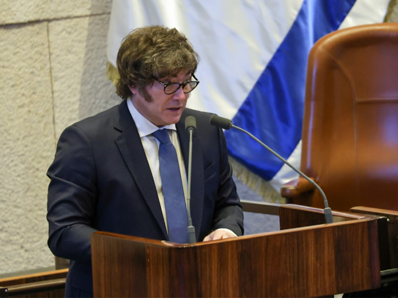 President of Argentina Javier Milei addresses Knesset Plenum