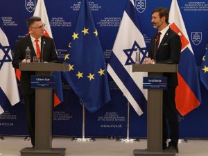 FM Sa’ar meets with Foreign Minister Juraj Blanár of Slovakia in Bratislava