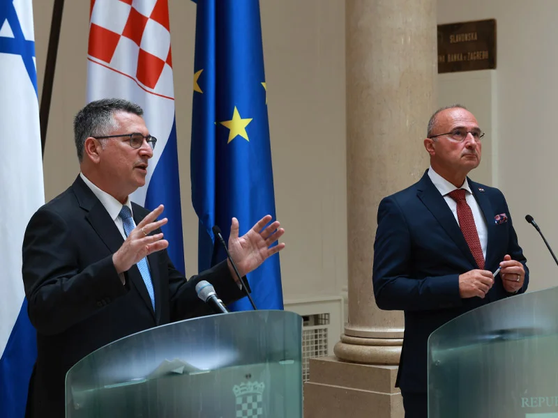 FM Sa’ar meets with Croatian Minister of Foreign Affairs Gordan Grlić Radman in Zagreb