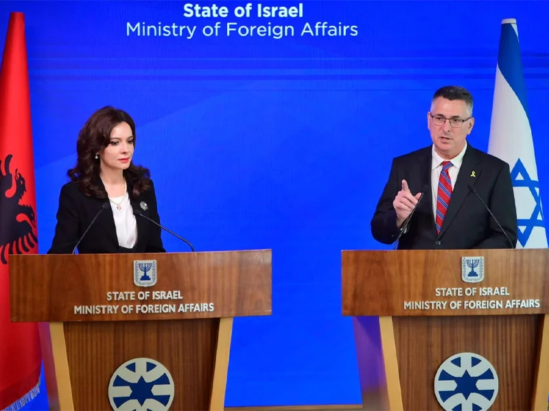 FM Sa’ar meets with Albanian Minister for Europe and Foreign Affairs Elisa Spiropali