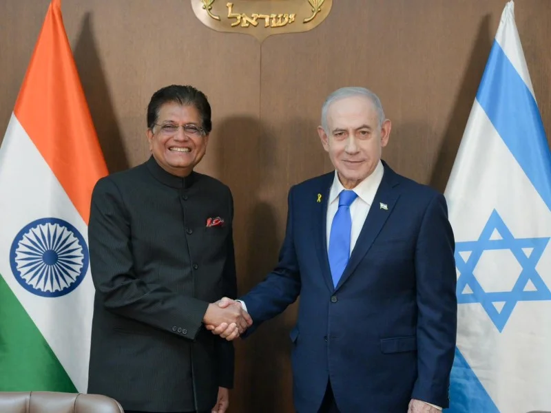 PM Netanyahu Meets with Indian Commerce and Industry Minister Piyush Goyal