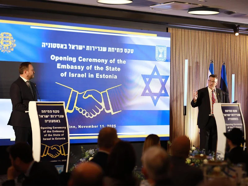 FM Sa’ar opens new Israeli embassy in Tallinn