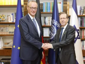 Президент Херцог принимает канцлера Германии Фридриха Мерца в Израиле