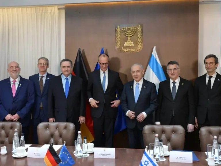 Prime Minister Netanyahu and German Chancellor Friedrich Merz Holding an Expanded Meeting