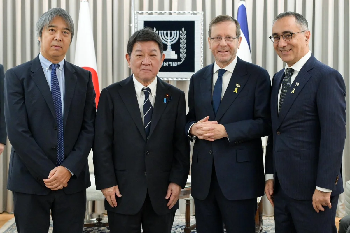 Le Président Isaac Herzog rencontre le Ministre japonais des Affaires étrangères Motegi Toshimitsu