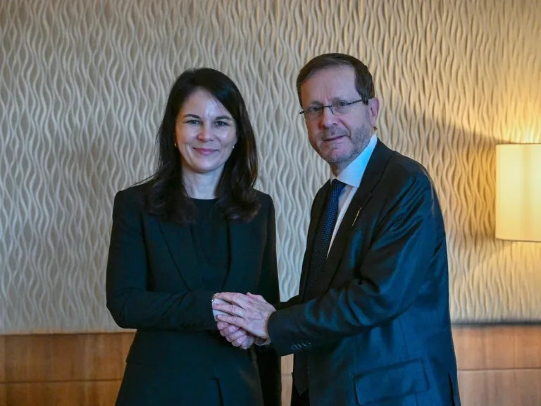 President Isaac Herzog to UN General Assembly President Annalena Baerbock at Davos: “It is unacceptable that shameful international politics are being used by international legal forums to prevent senior Israelis from the only democracy in the Middle East