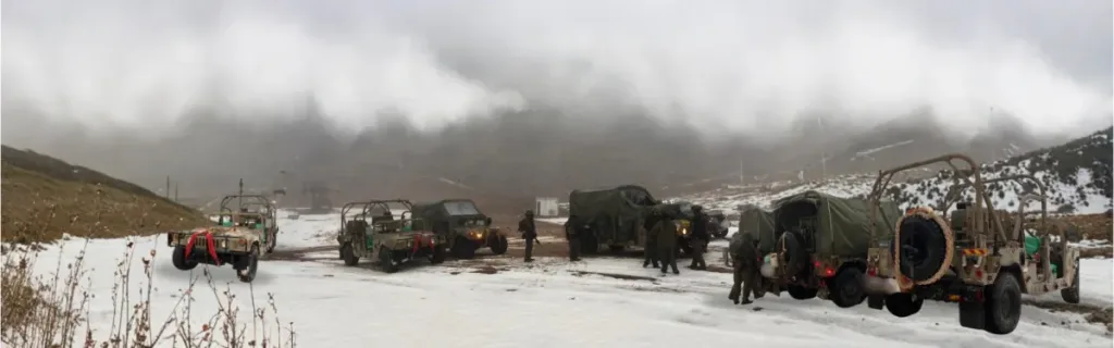 Горный транспорт 810-го батальона поднимается на гору Хермон, и это уже не в первый раз.