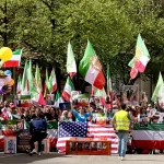 From Newt Gingrich: “Pro Trump and pro USA rally in Bern with large Iranian participation and pro Trump signs-photo by Callista Supporters of U.S.