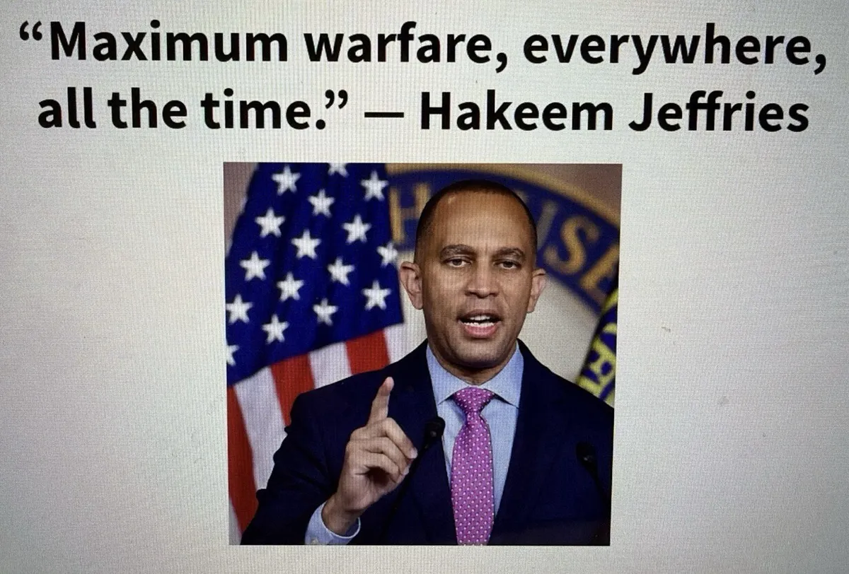 Si Hakeem High Tax Jeffries ay isang indibidwal na may mababang IQ na hindi sapat ang talino para pamunuan ang Democrat Party.