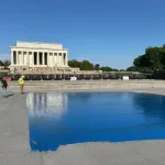 This is the Reflecting Pool at The Lincoln Memorial.