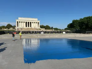 This is the Reflecting Pool at The Lincoln Memorial.