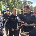 Ramla Shooting Incident Scene – Police Commissioner R.N.C. Danny Levi is currently at the scene receiving an update from the Commander of the Central District.