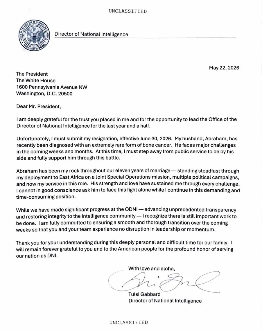 Sa kabila ng mahusay na pagganap, aalis na si Tulsi Gabbard sa Administrasyon sa Hunyo 30.