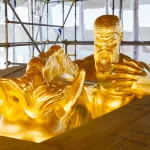 The statue Valor, one of the Arts of War statues, is almost completely regilded by our Great Department of the Interior.