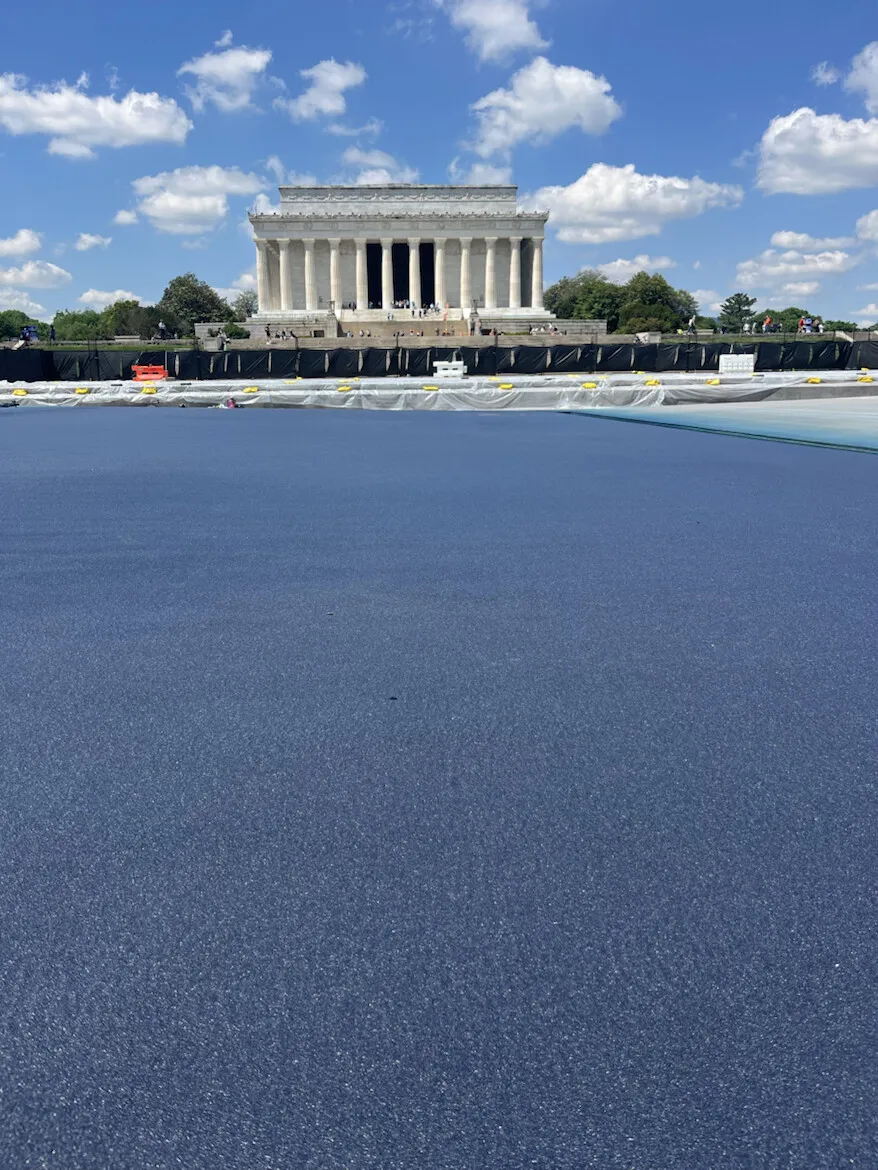 This is the hard rubber surface No Paint Before the Vandals cut and pulled it apart!