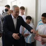 Today with our sweet children in Shlomi after we approved a NIS 13 billion plan for the North.