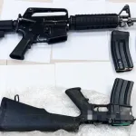 During an operation by Northern District police officers and Northern Border Police fighters in Araba in the Galilee, a search was conducted in compounds and residences in the city, during which the officers located two long M-16 type weapons.