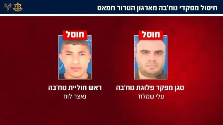 In an attack in northern Gaza Strip: IDF eliminated two Nukhba commanders from the Hamas terrorist organization. The IDF attacked last night (Tuesday) in the northern Gaza Strip and eliminated two Nukhba commanders from the terrorist organization.
