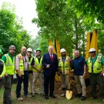 Planting beautiful Maple and Oak Trees at the White House!
