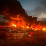 A suspect was arrested in connection with the massive fire that raged last weekend at a vehicle compound in Hebron. On Saturday, a report was received about a fire at a vehicle lot in the Kiryat Arba industrial zone.