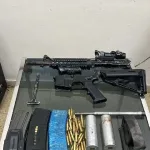 In an operational activity by police officers from the Ma’ale Adumim station, Border Police fighters from Judea and Samaria, and an IDF force, based on intelligence information, a hiding place was located in the Al-Azariya area, where weapons were seized.